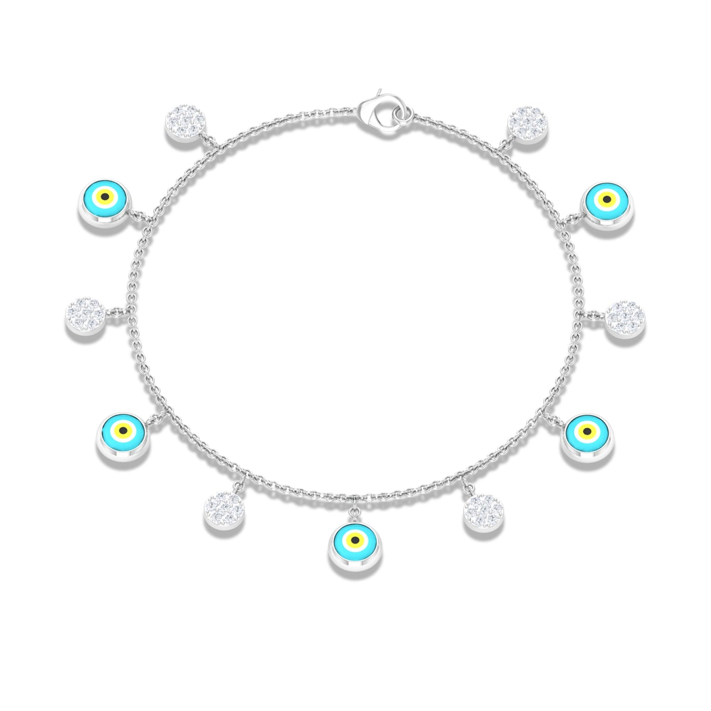 Certified Diamond Evil Eye Chain Bracelet
