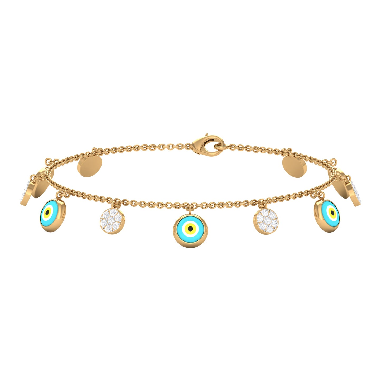 Certified Diamond Evil Eye Chain Bracelet