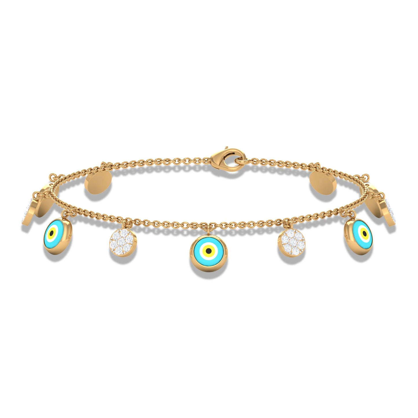 Certified Diamond Evil Eye Chain Bracelet