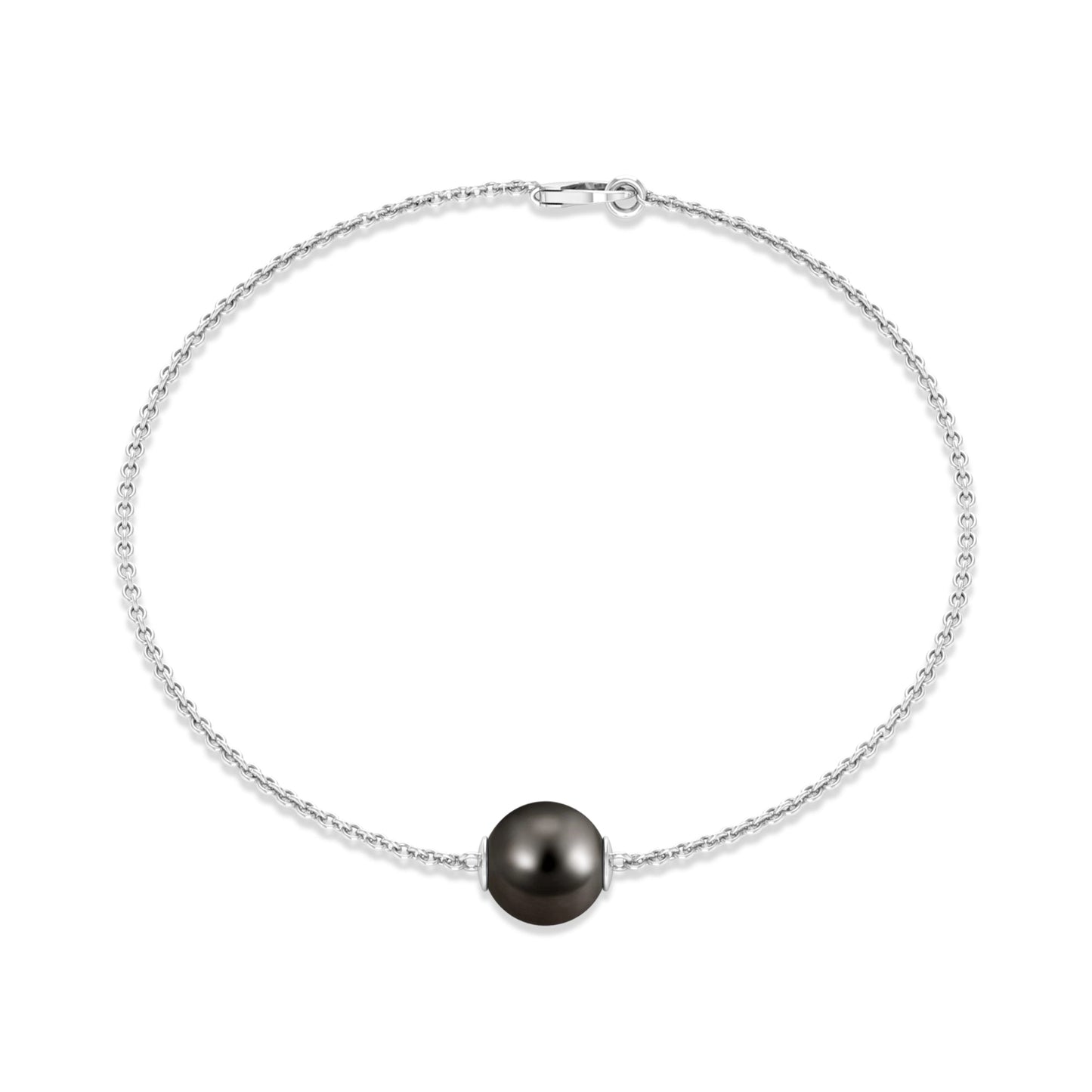 7.5 Carat Solitaire Tahitian Black Pearl Bracelet with Lobster Clasp