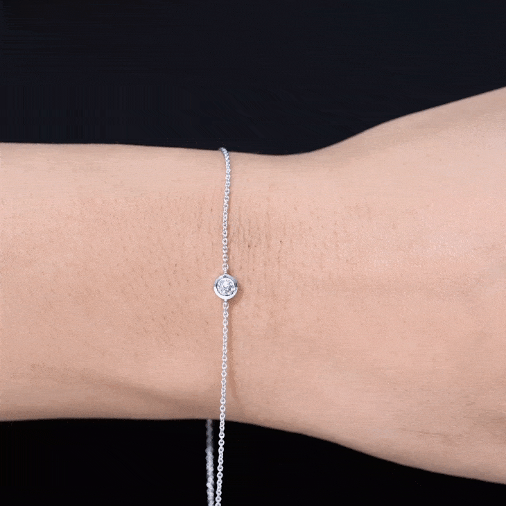 Certified Diamond Chain Bracelet in Bezel Setting