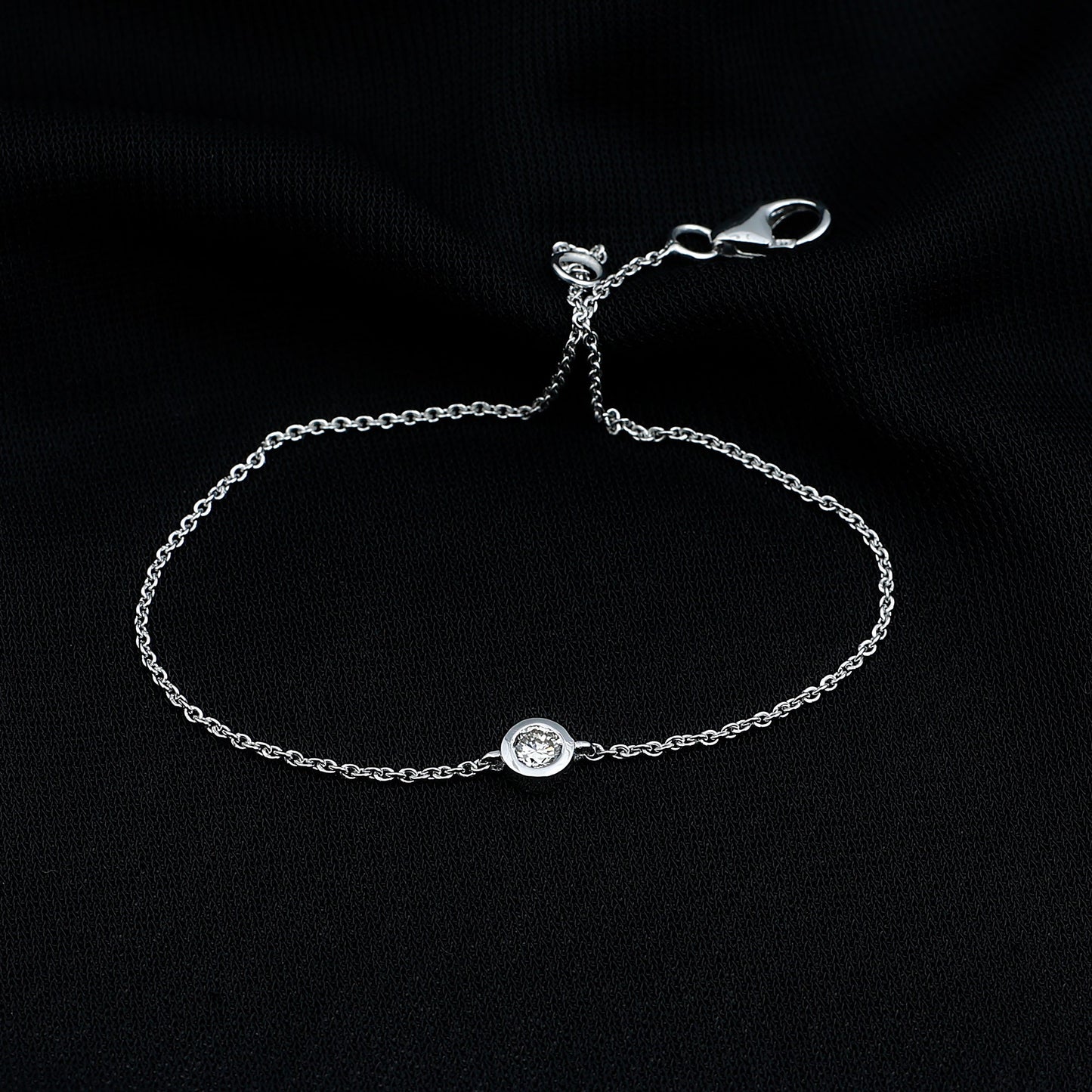 Certified Diamond Chain Bracelet in Bezel Setting
