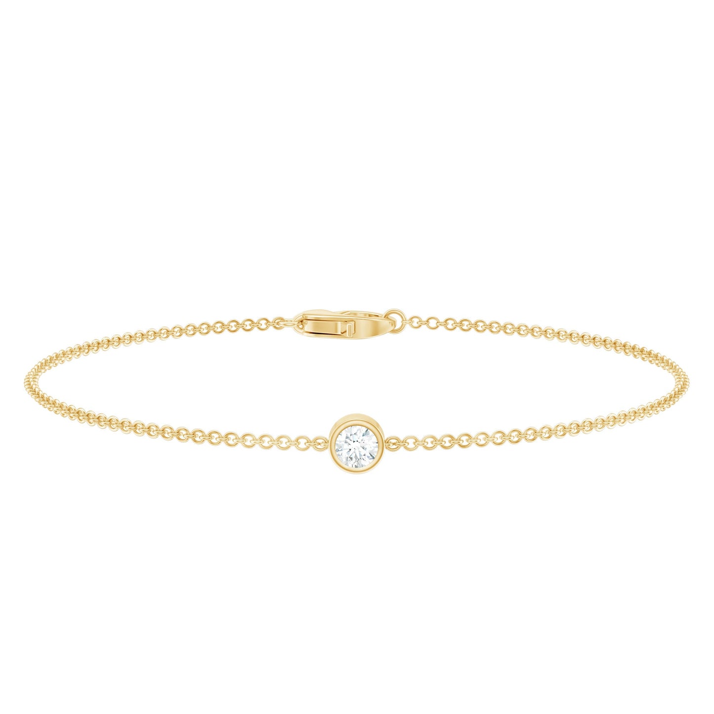 Certified Diamond Chain Bracelet in Bezel Setting