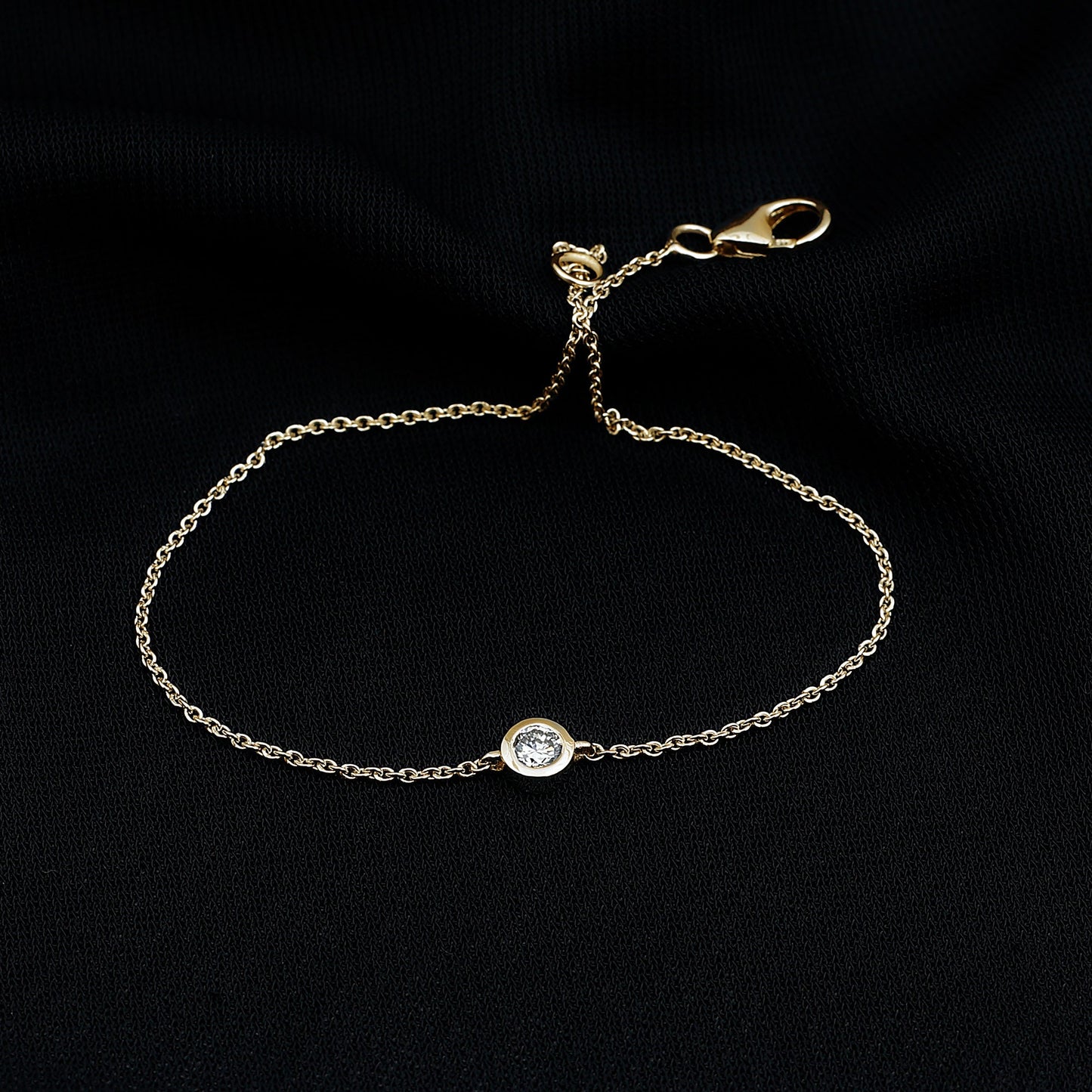 Certified Diamond Chain Bracelet in Bezel Setting
