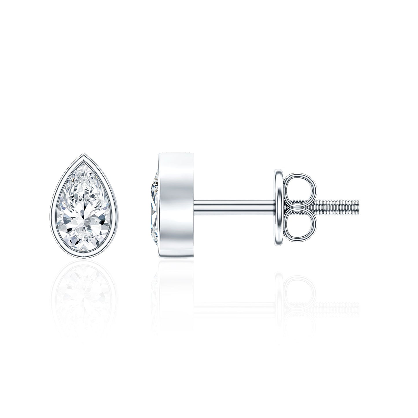 Bezel Set Diamond Tiny Stud Earrings