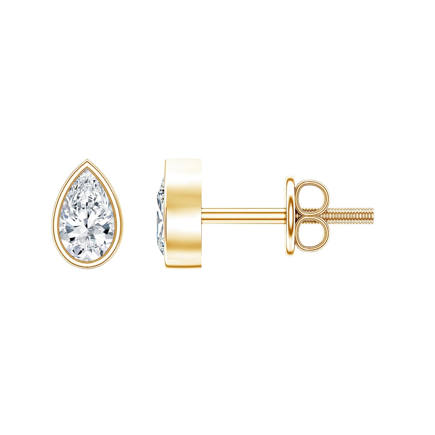 Bezel Set Diamond Tiny Stud Earrings