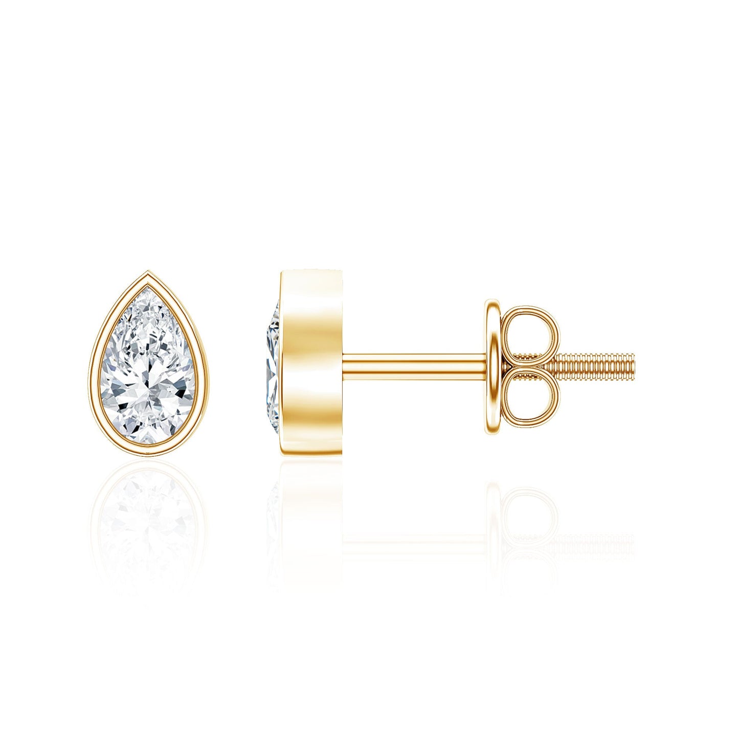 Bezel Set Diamond Tiny Stud Earrings