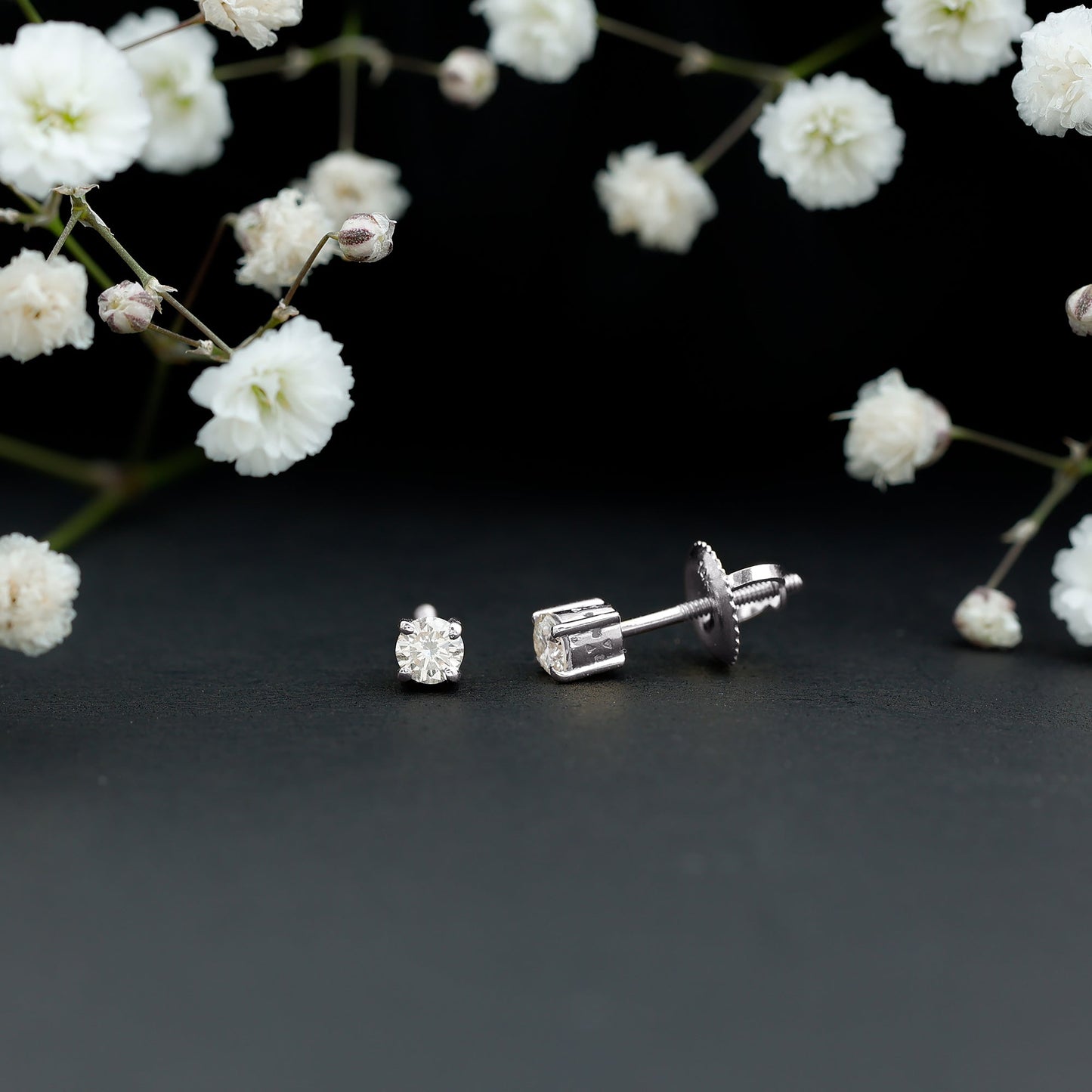 Brilliant Cut Diamond Stud Earrings in Prong Setting
