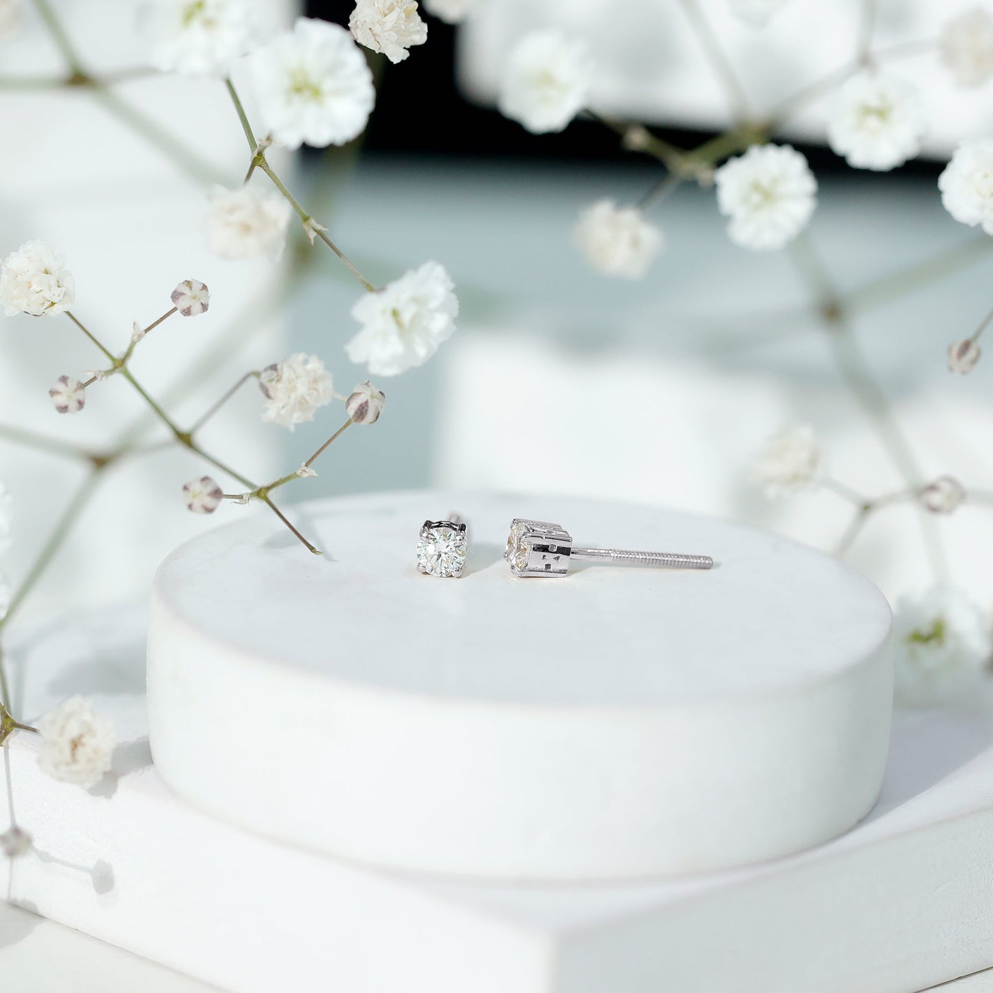 Brilliant Cut Diamond Stud Earrings in Prong Setting