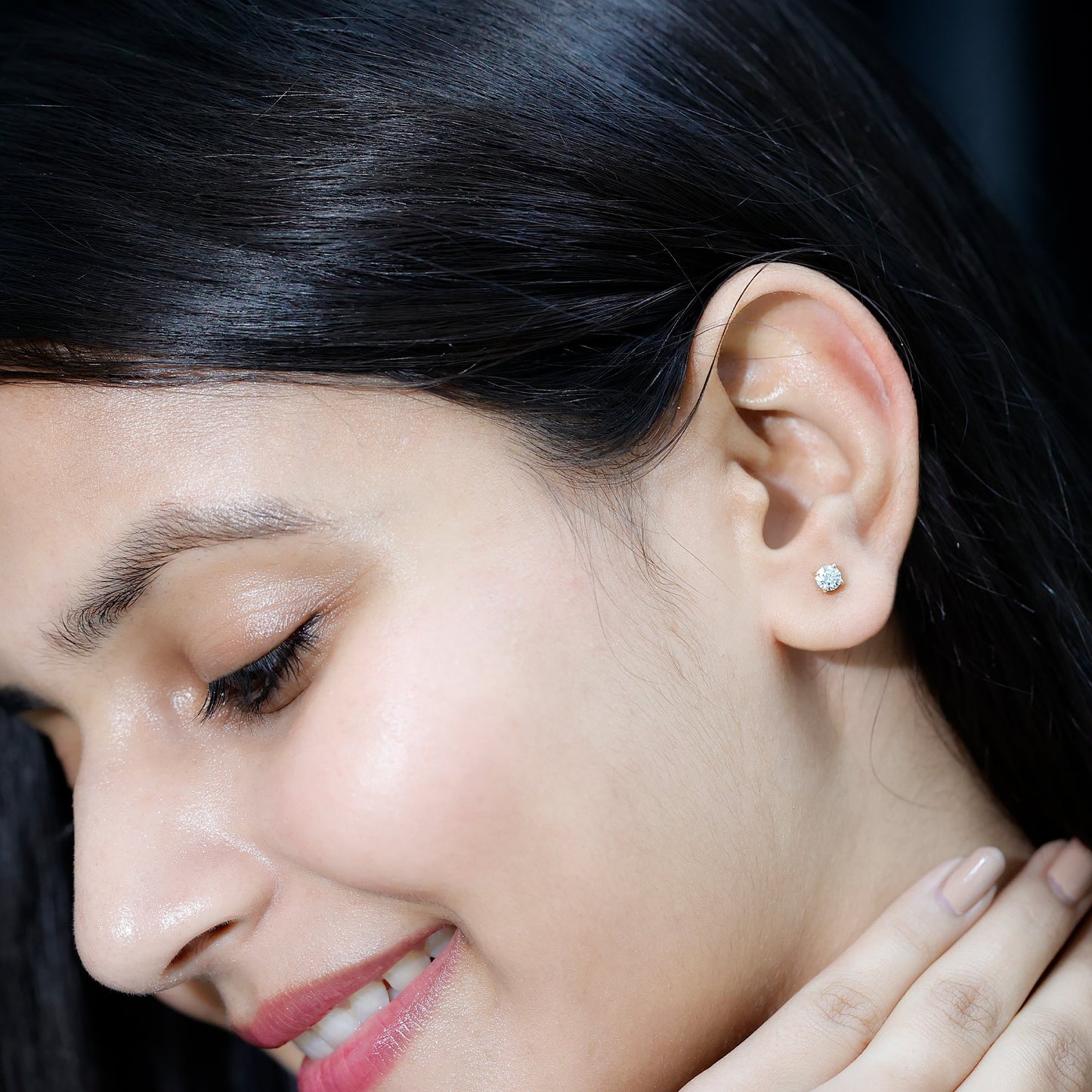 Brilliant Cut Diamond Solitaire Stud Earrings in Prong Setting