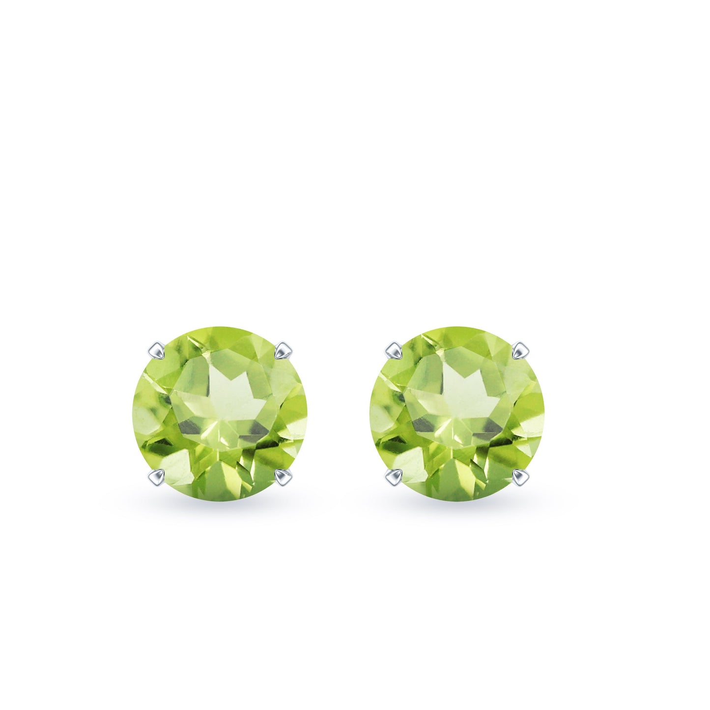 Natural 1 Carat Peridot Stud Earrings with Screw Back