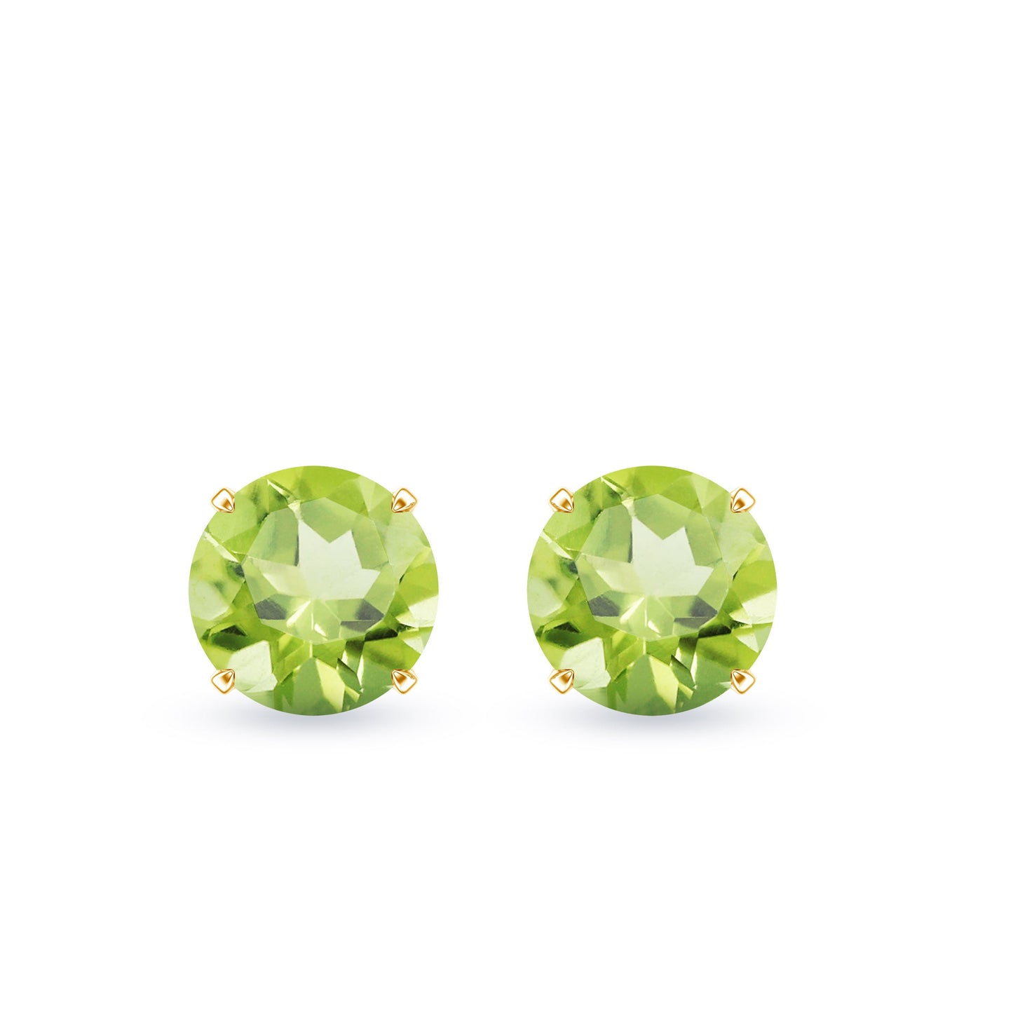 Natural 1 Carat Peridot Stud Earrings with Screw Back