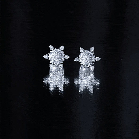 Diamond Snowflake Christmas Earrings