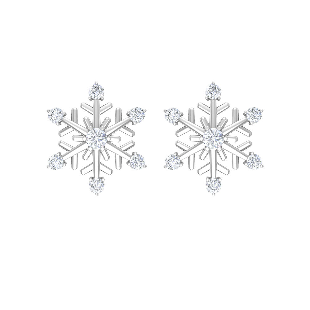 Diamond Snowflake Christmas Earrings