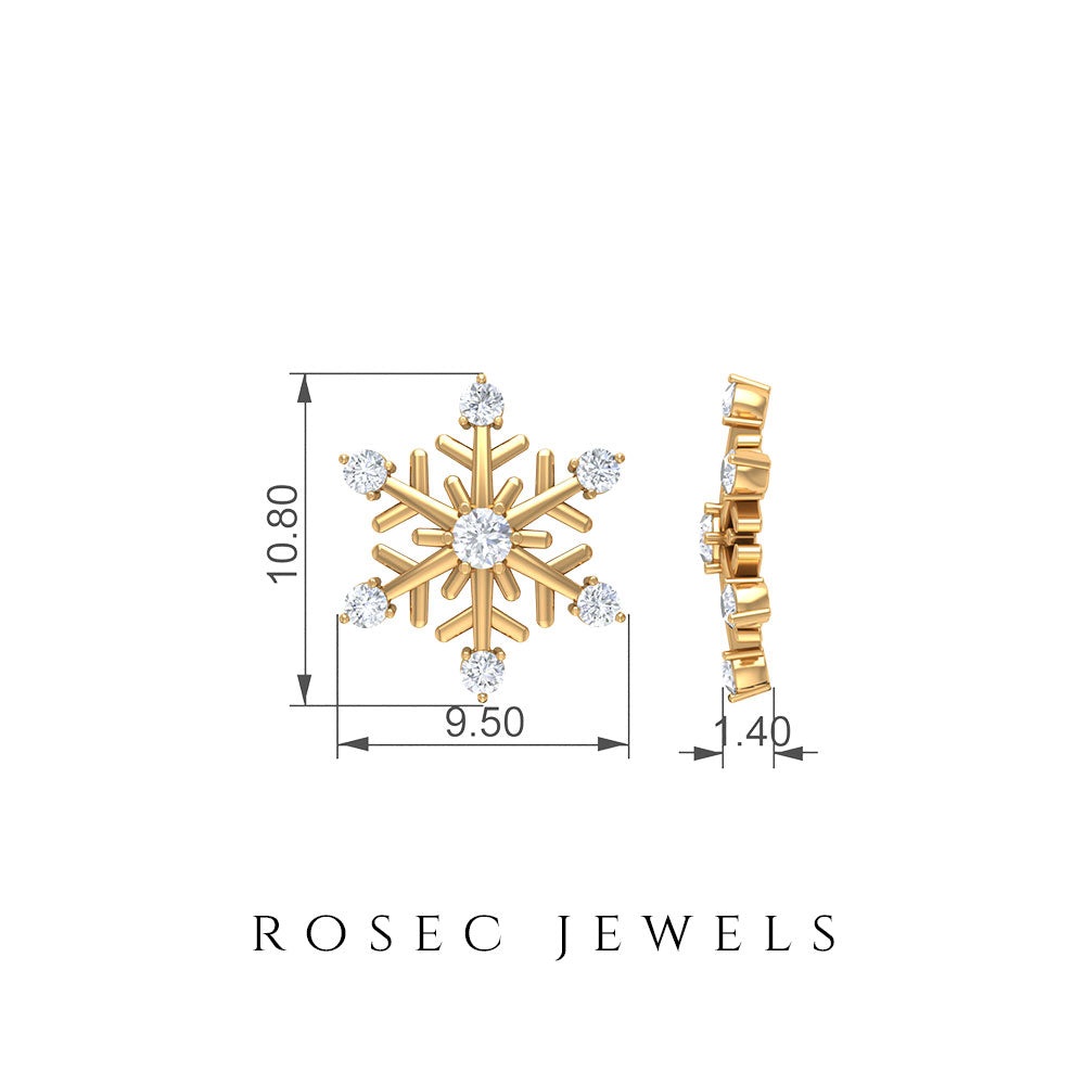 Diamond Snowflake Christmas Earrings