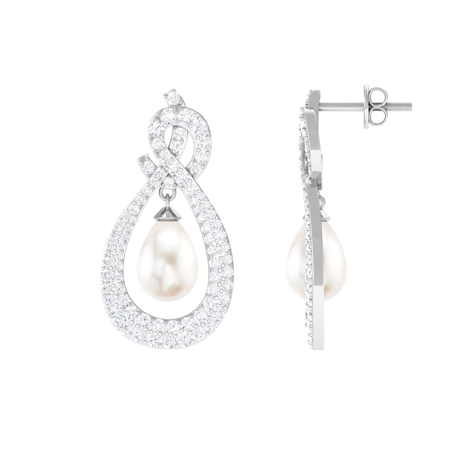 Genuine Freshwater Pearl Teardrop Earrings for Bride