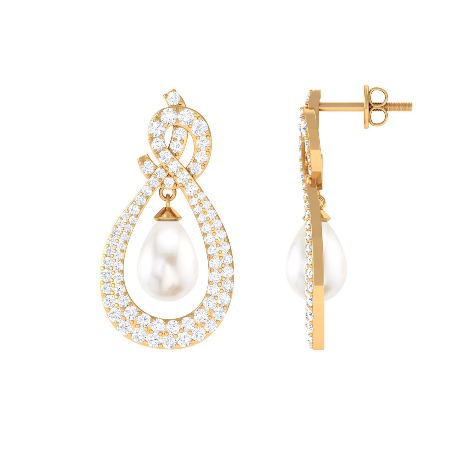 Genuine Freshwater Pearl Teardrop Earrings for Bride