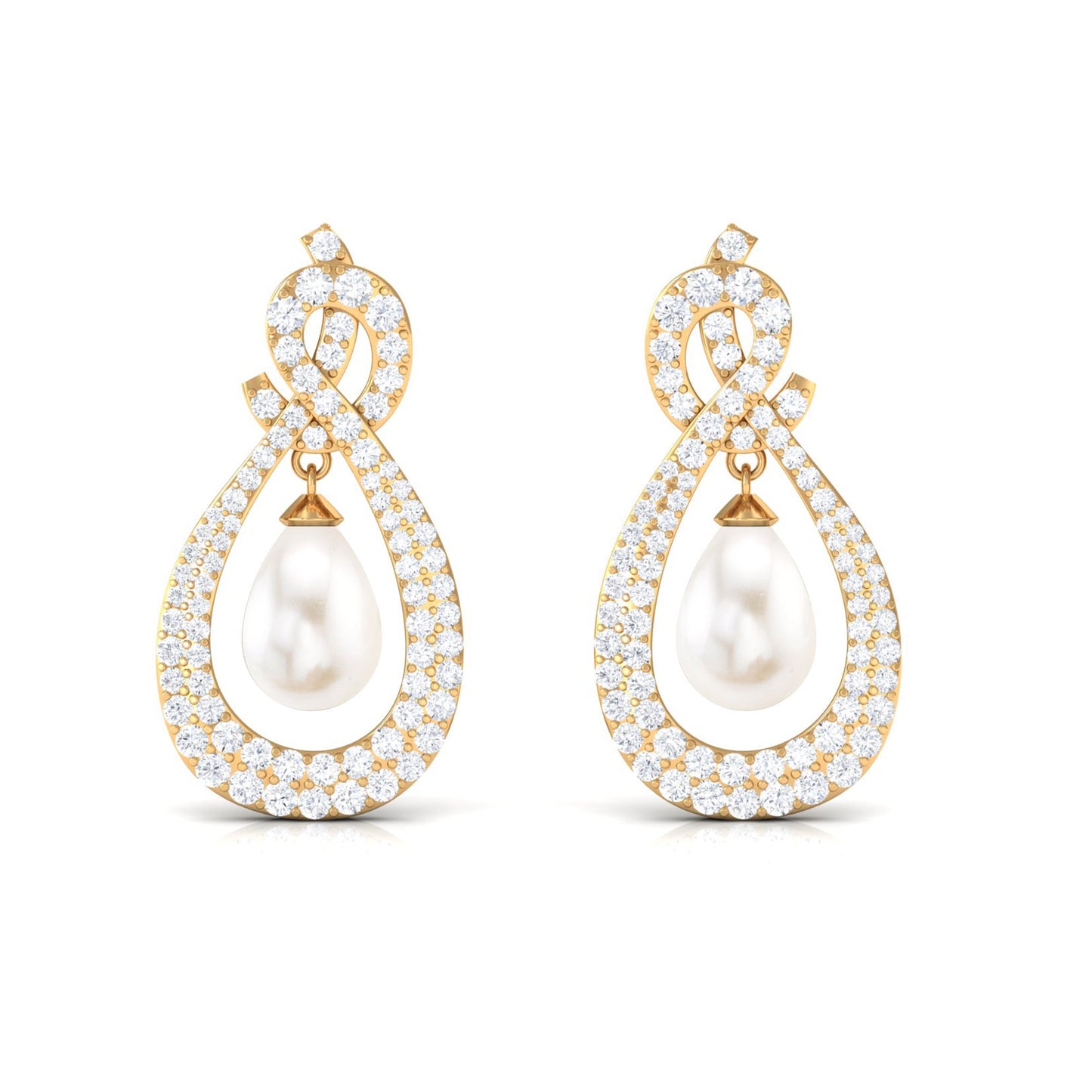 Genuine Freshwater Pearl Teardrop Earrings for Bride