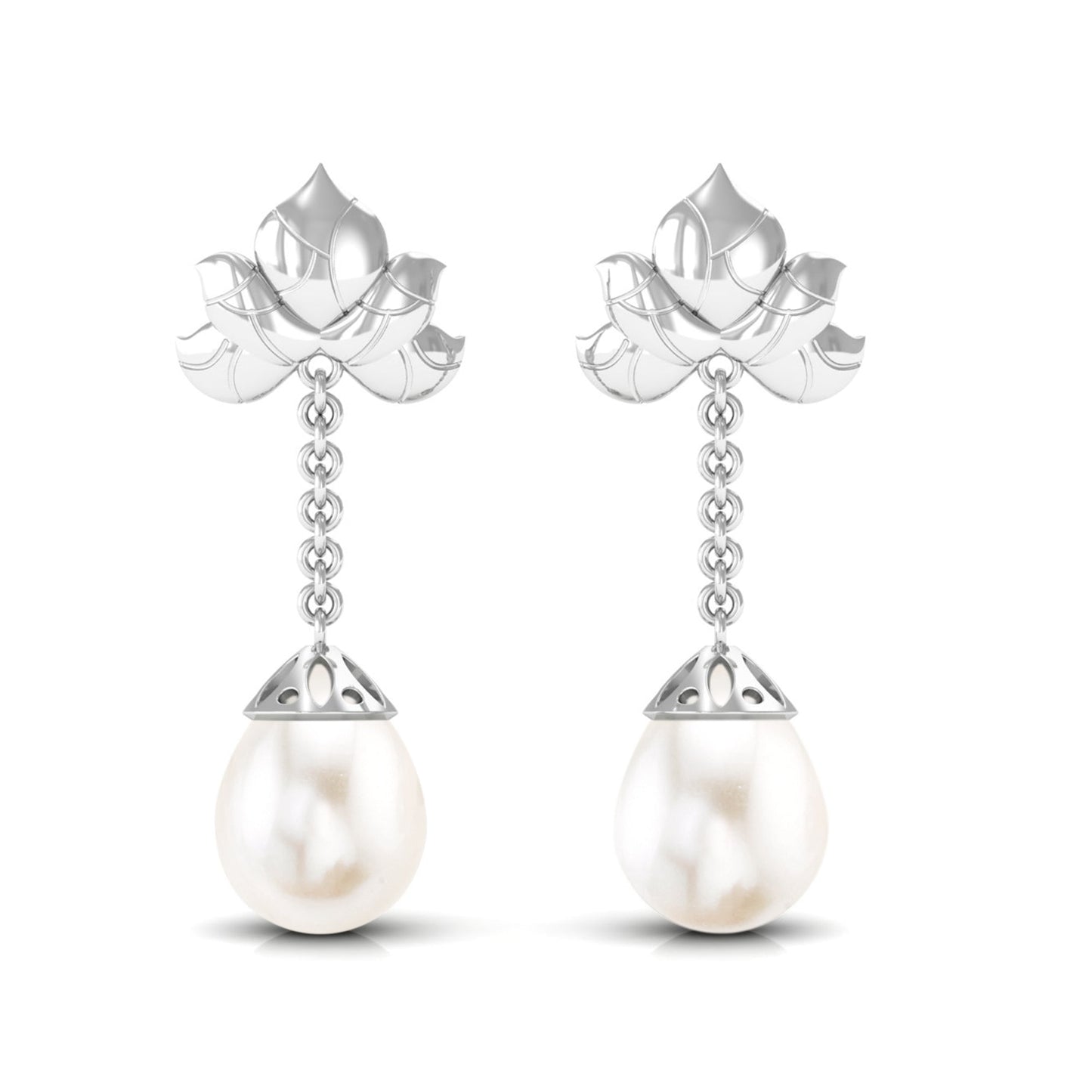 12 Carat Cultured Freshwater Pearl Dangle Chain Earrings