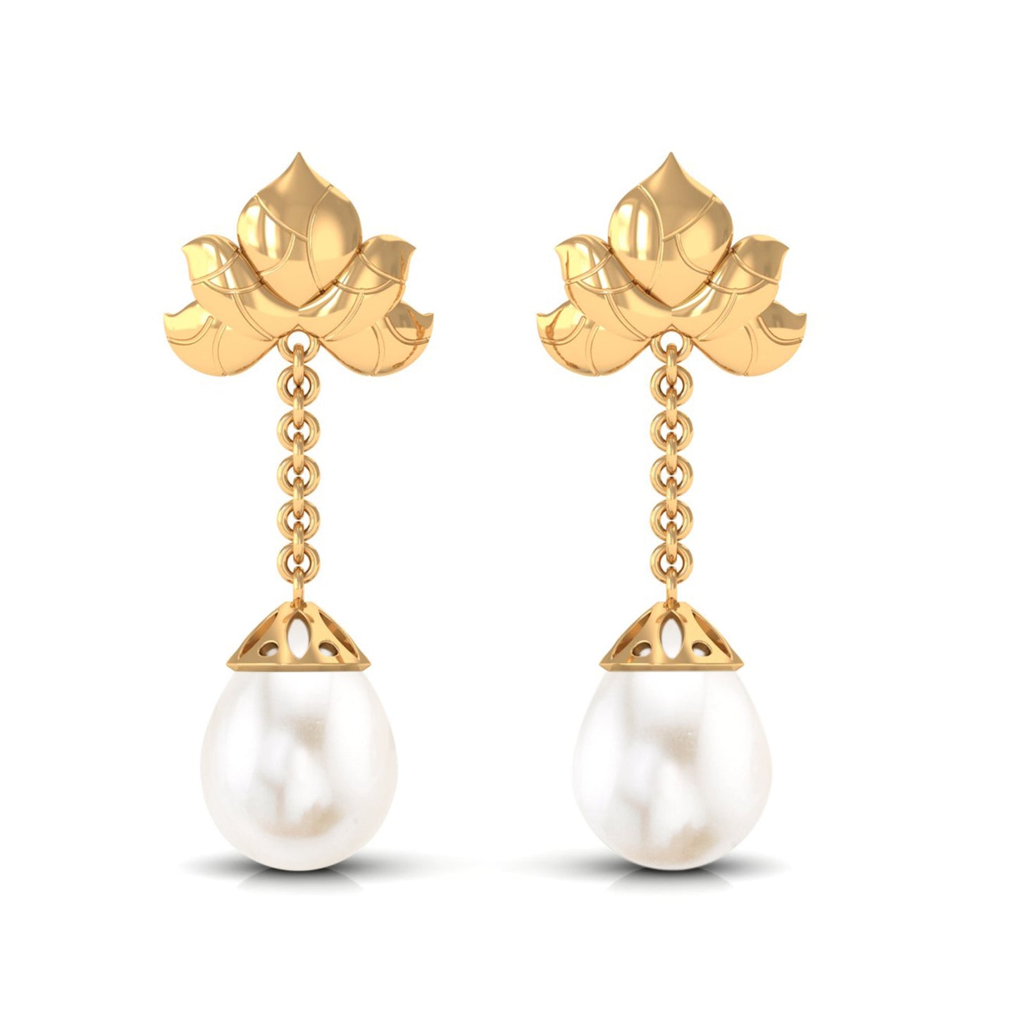 12 Carat Cultured Freshwater Pearl Dangle Chain Earrings