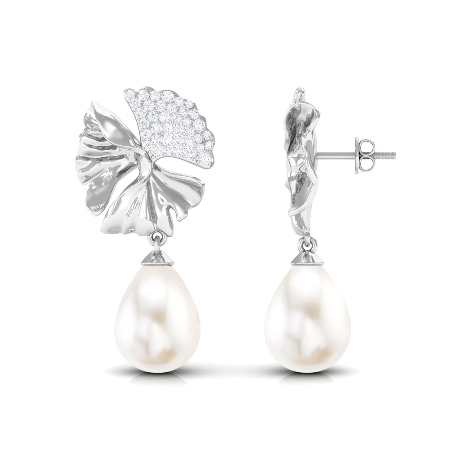 Nature Inspired 12 Carat Freshwater Pearl Drop Earrings
