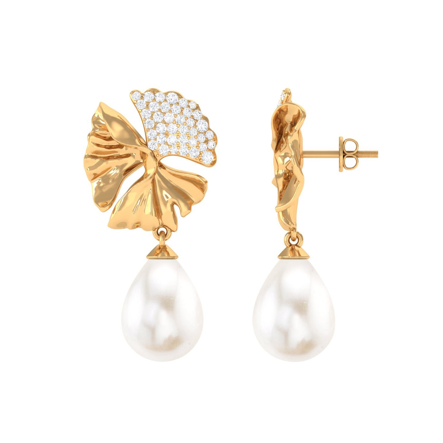 Nature Inspired 12 Carat Freshwater Pearl Drop Earrings