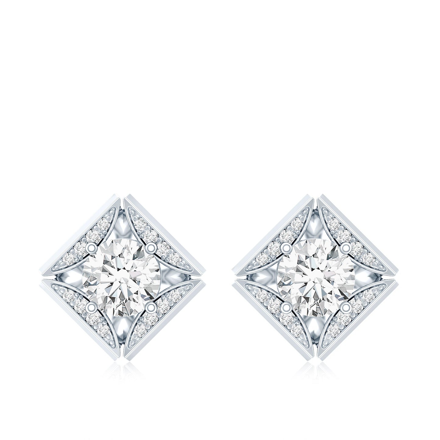 Classic Lab Grown Diamond Stud Earrings With Screw Back