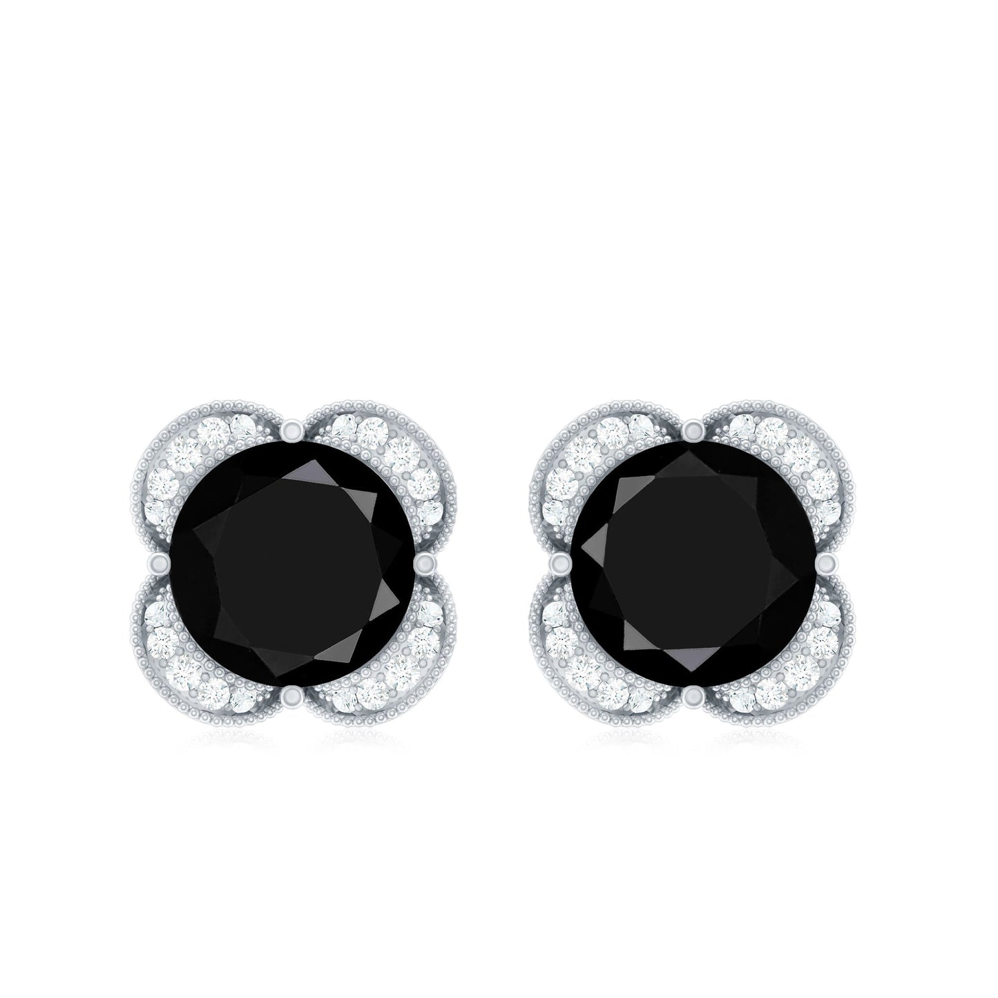 Lab Grown Black Diamond Statement Stud Earrings