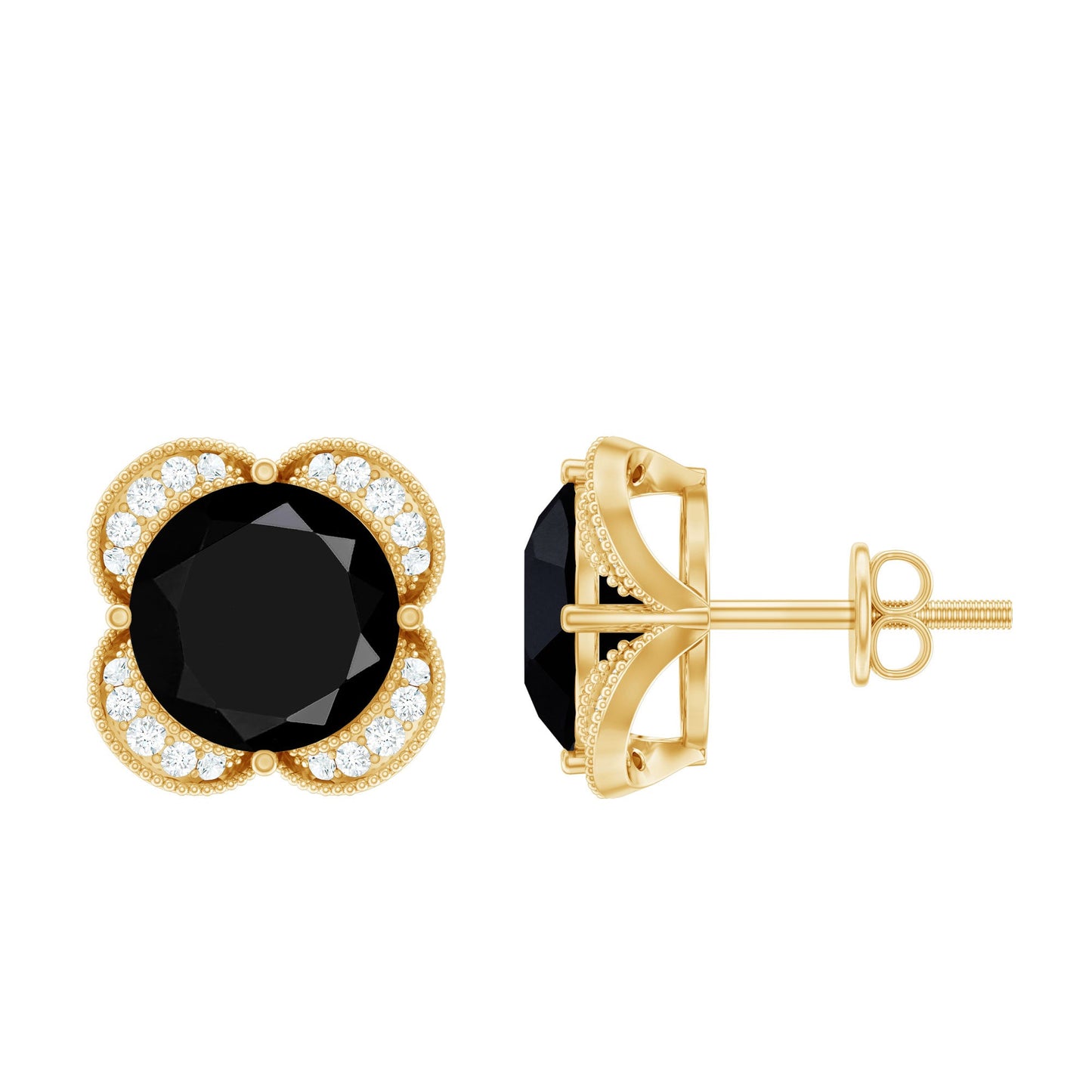 Lab Grown Black Diamond Statement Stud Earrings