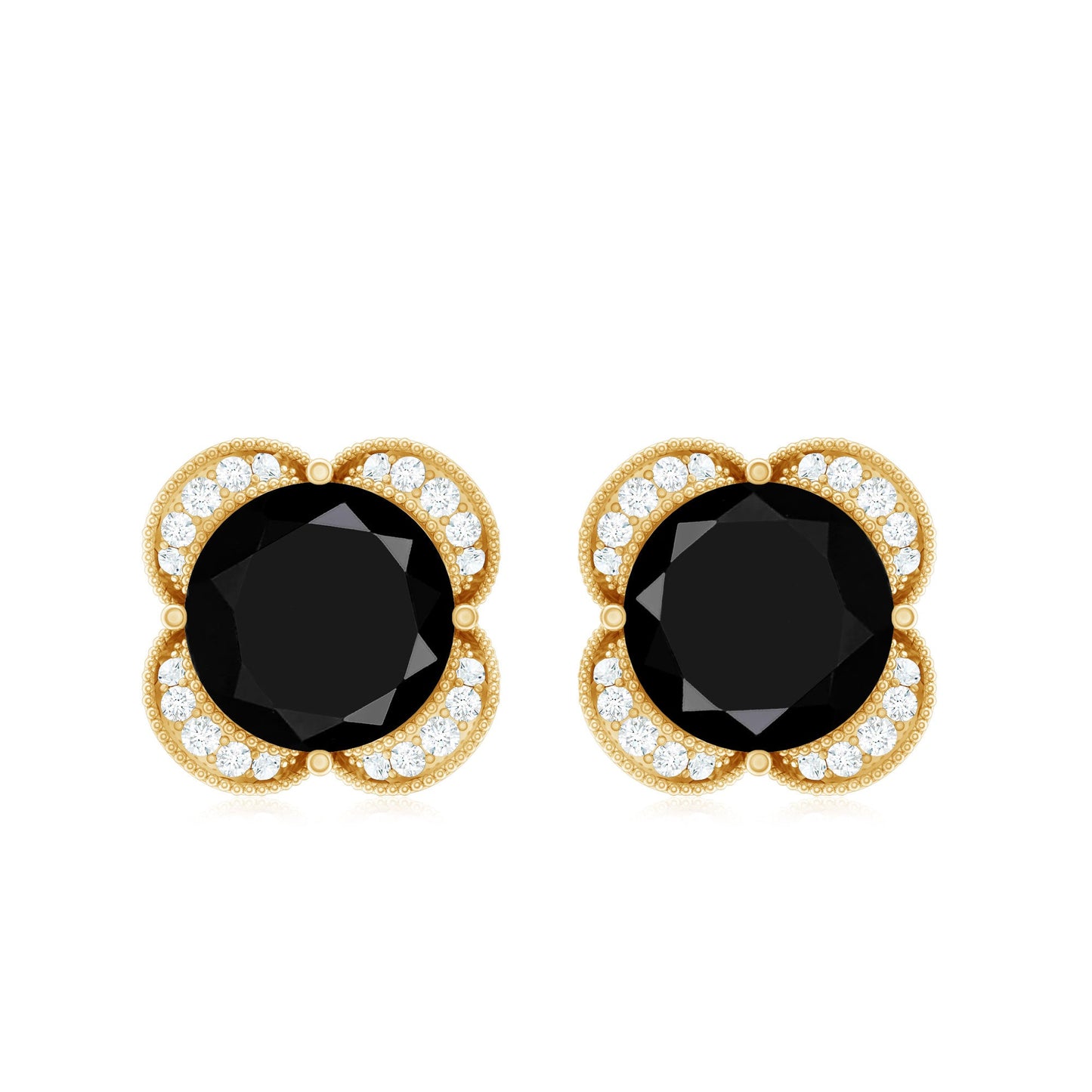 Lab Grown Black Diamond Statement Stud Earrings