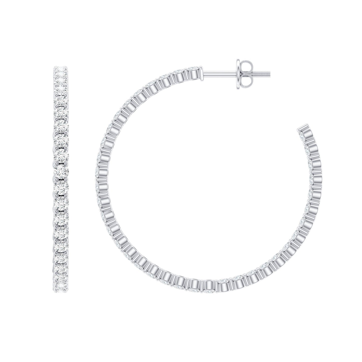 Certified Moissanite Big Hoop Earrings for Women