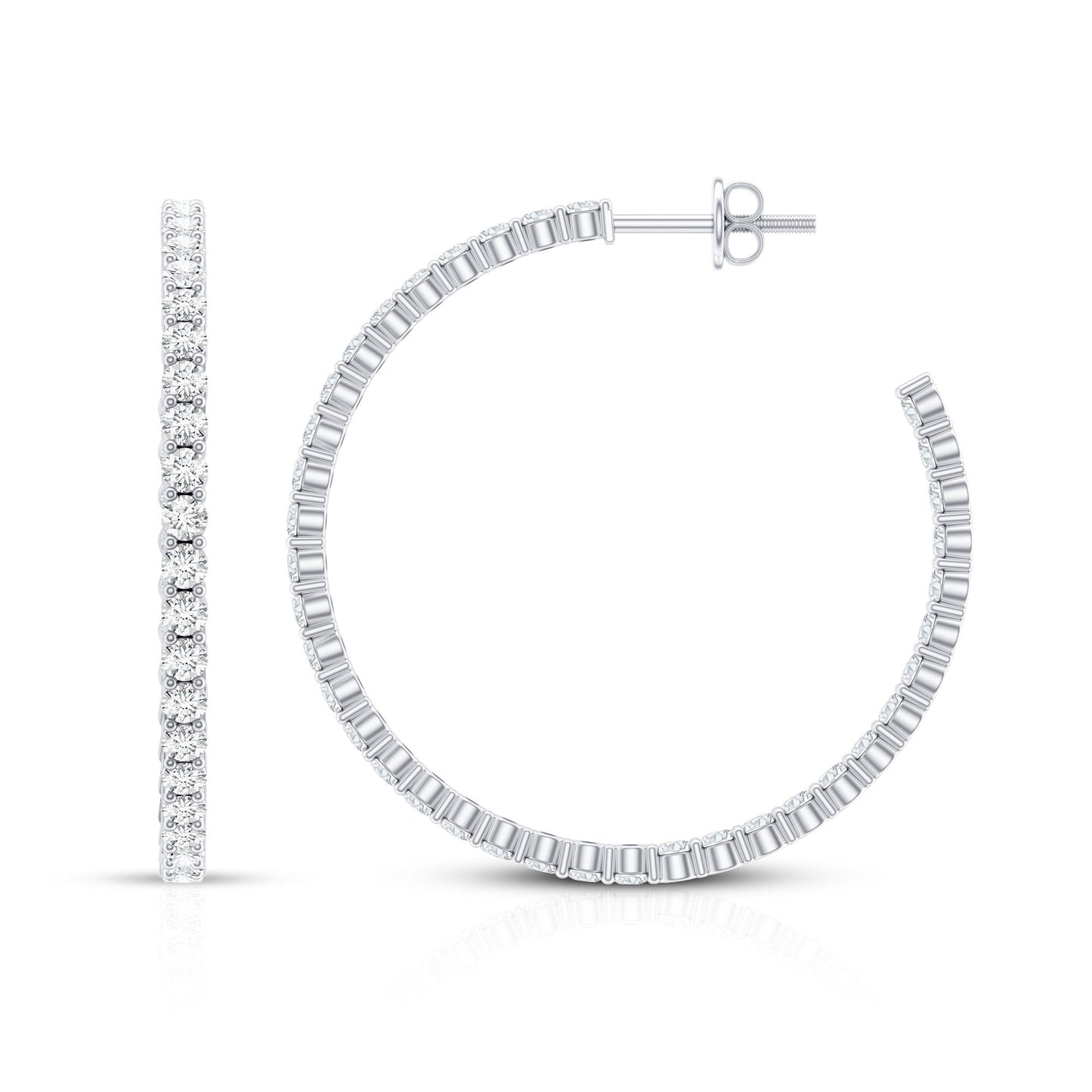 Certified Moissanite Big Hoop Earrings for Women