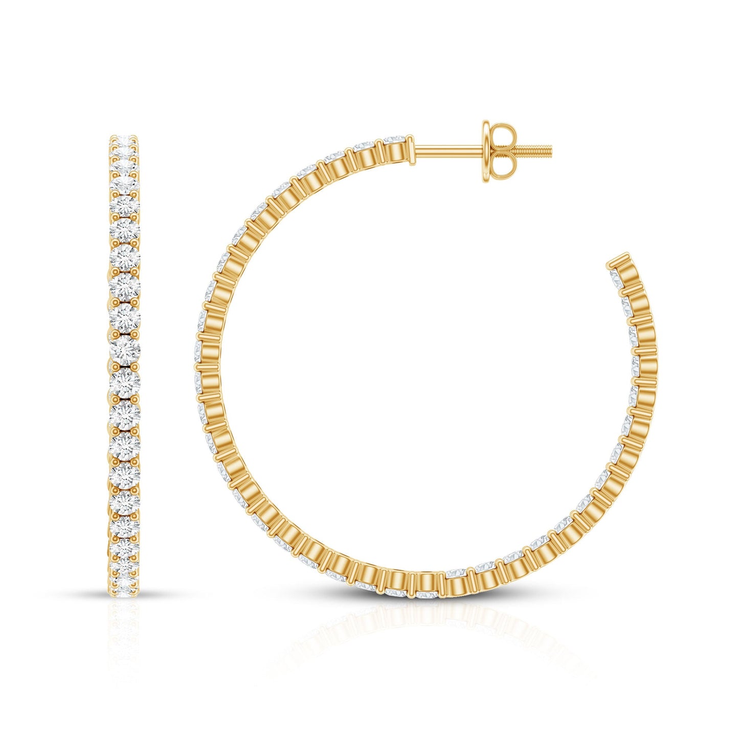 Certified Moissanite Big Hoop Earrings for Women