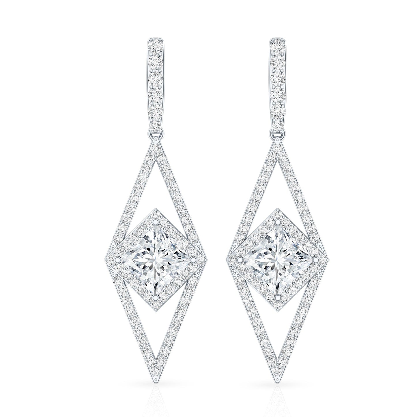 Certified Lab Grown Wedding Dangle Earrings