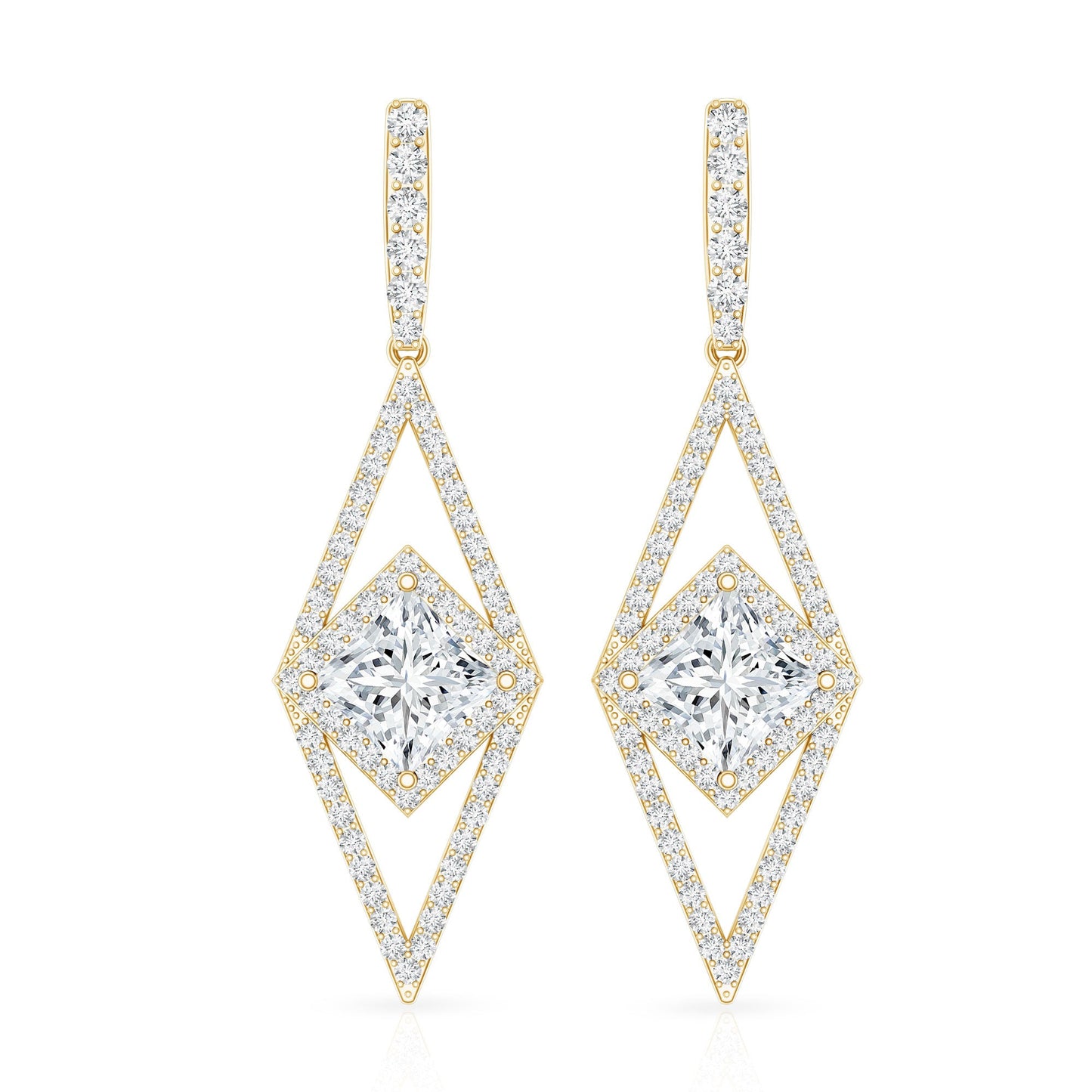 Certified Lab Grown Wedding Dangle Earrings