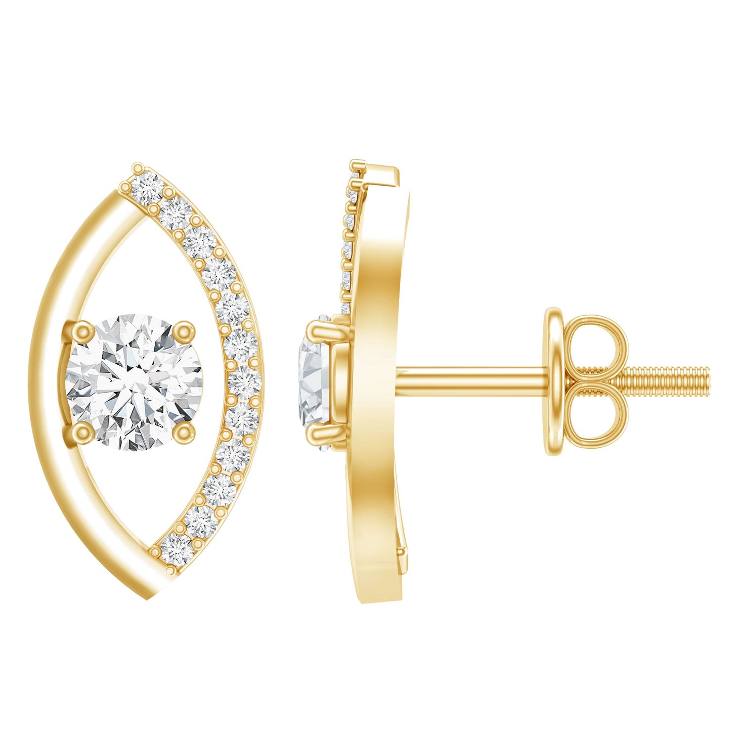 Certified Lab Grown Diamond Minimalist Stud Earrings