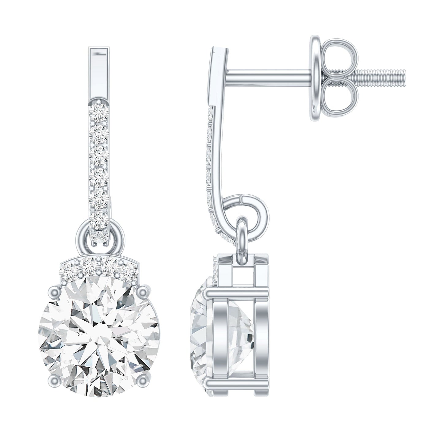 Certified Lab Grown Diamond Bridal Drop Earrings