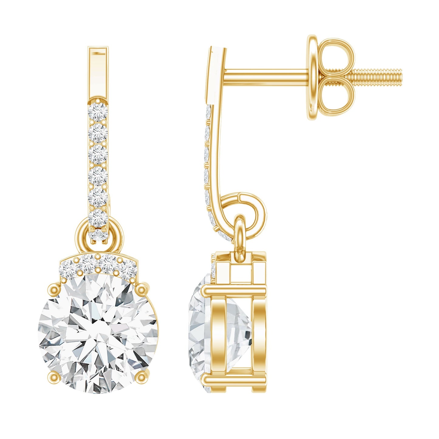 Certified Lab Grown Diamond Bridal Drop Earrings