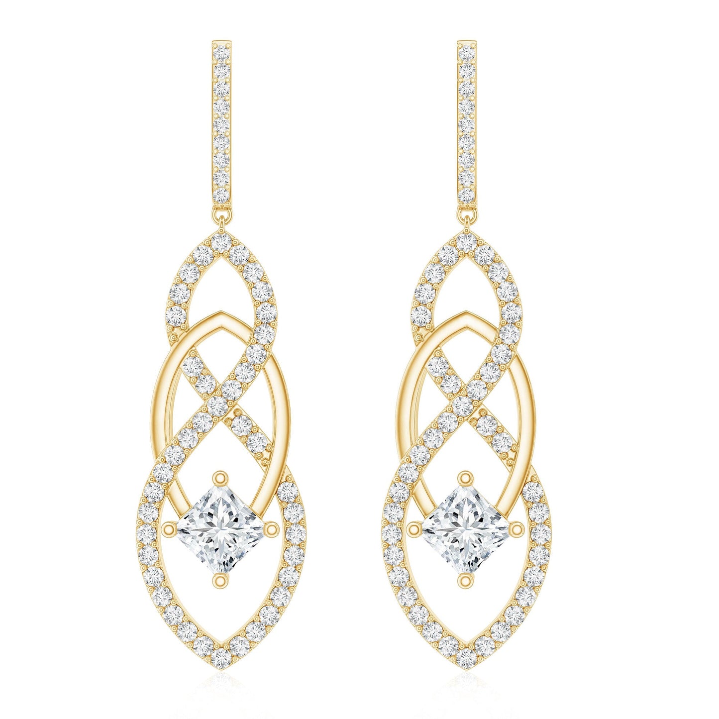 Certified Lab Grown Bridal Dangle Earrings