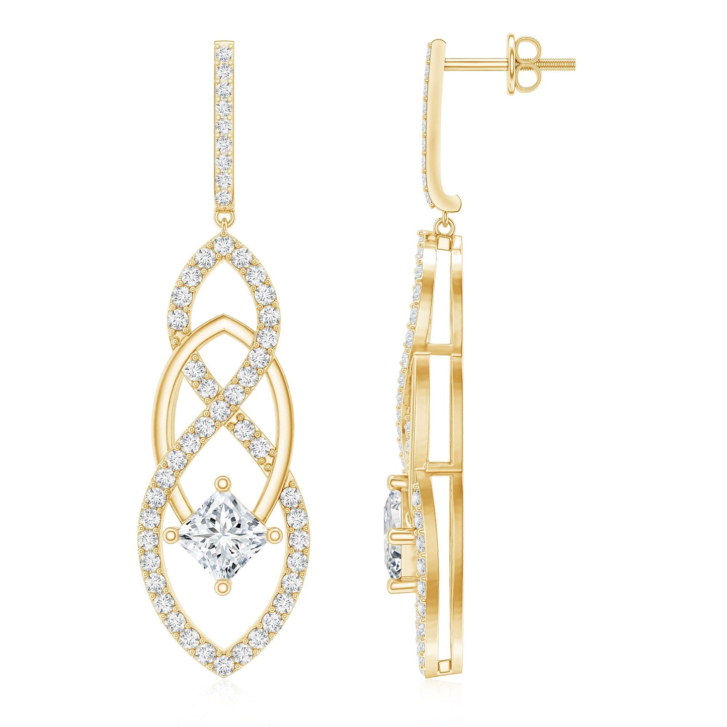 Certified Lab Grown Bridal Dangle Earrings