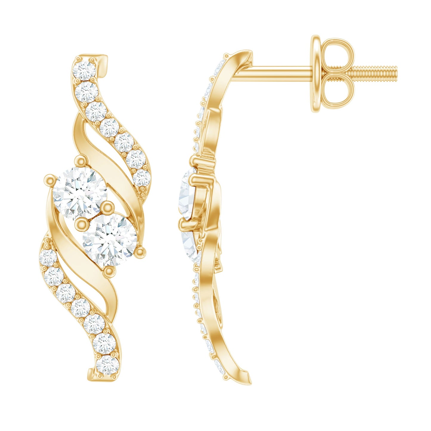 Minimalist Stud Earrings with Lab Grown Diamond