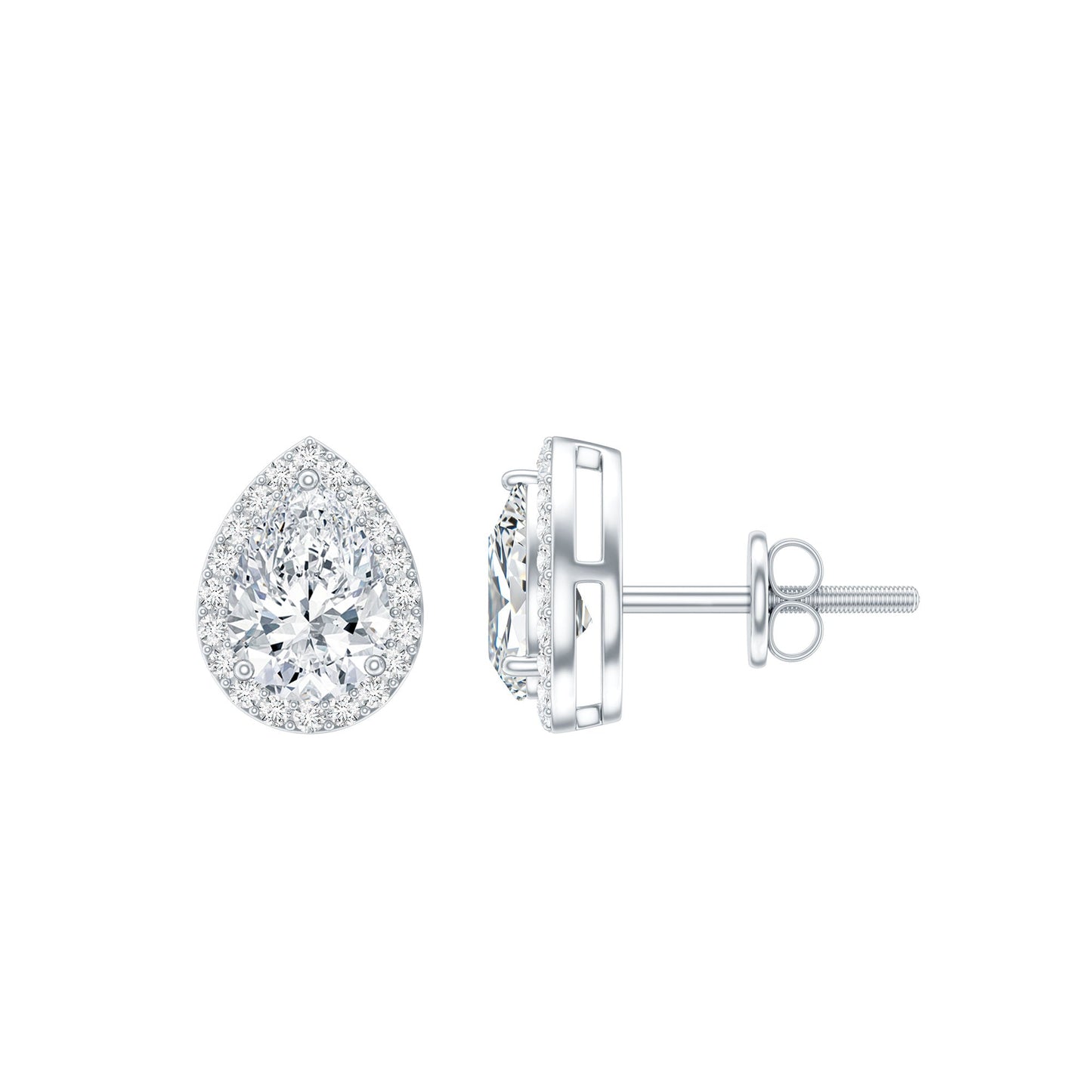 Certified 1.3 Carat Lab Grown Diamond Teardrop Stud Earrings