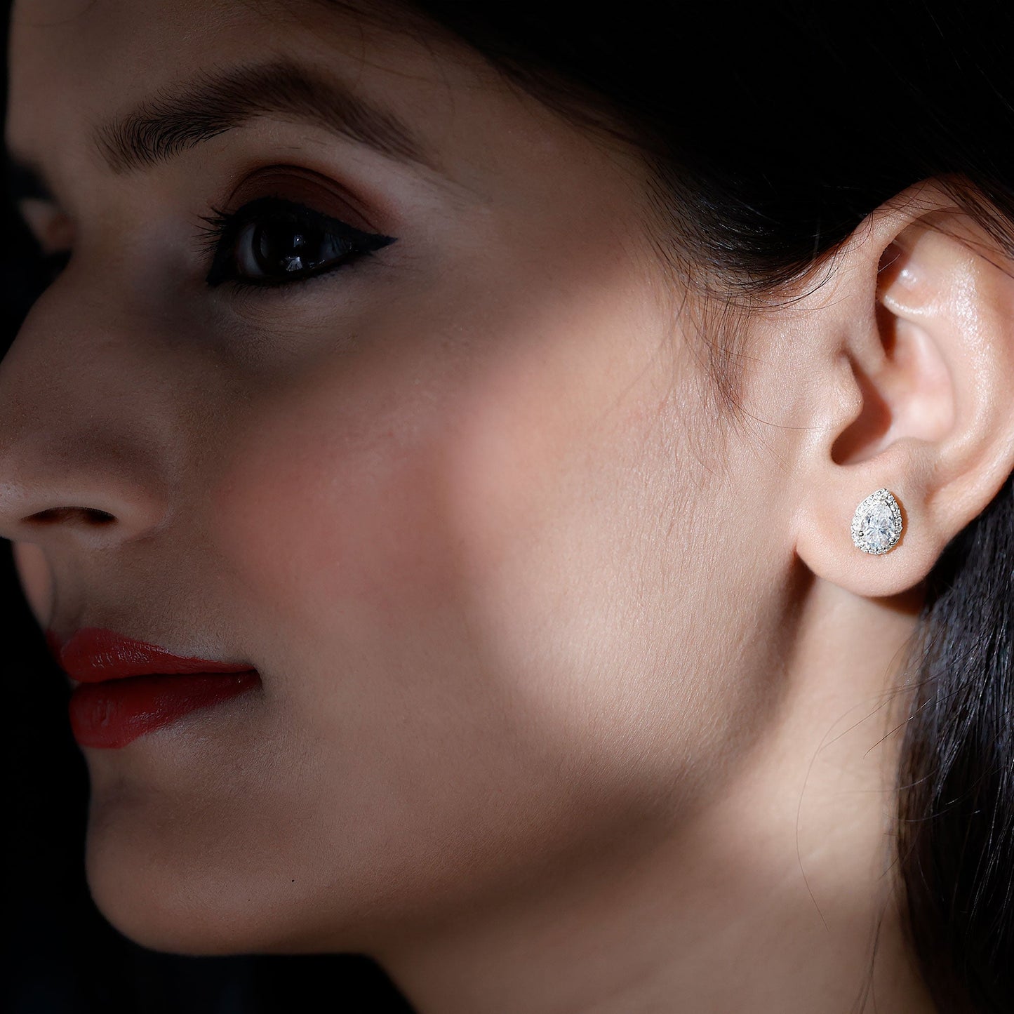 Certified 1.3 Carat Lab Grown Diamond Teardrop Stud Earrings