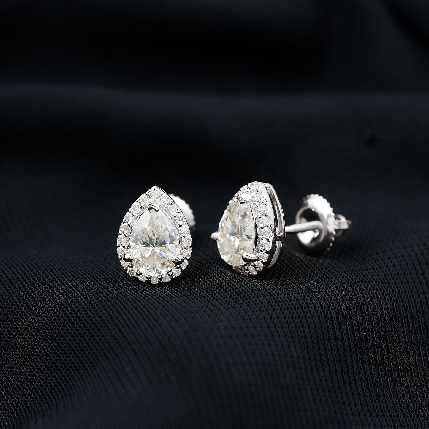Certified 1.3 Carat Lab Grown Diamond Teardrop Stud Earrings