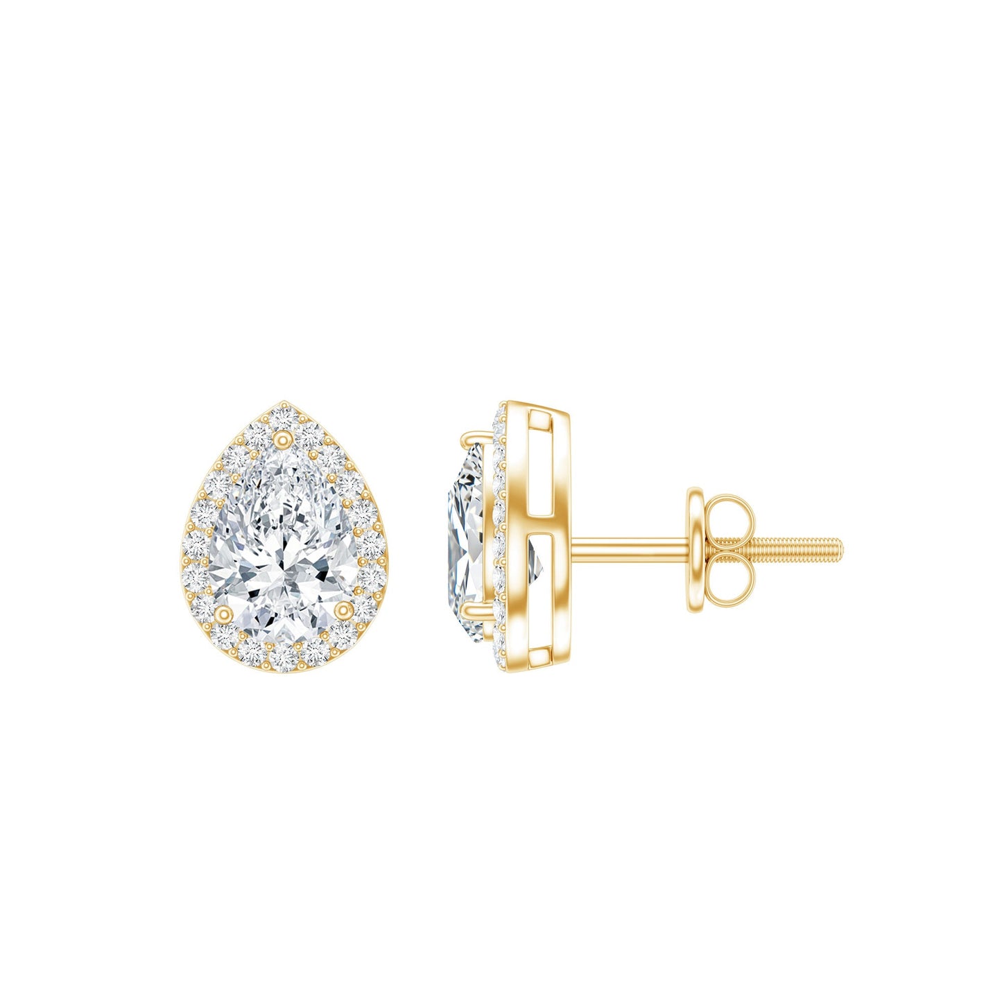 Certified 1.3 Carat Lab Grown Diamond Teardrop Stud Earrings