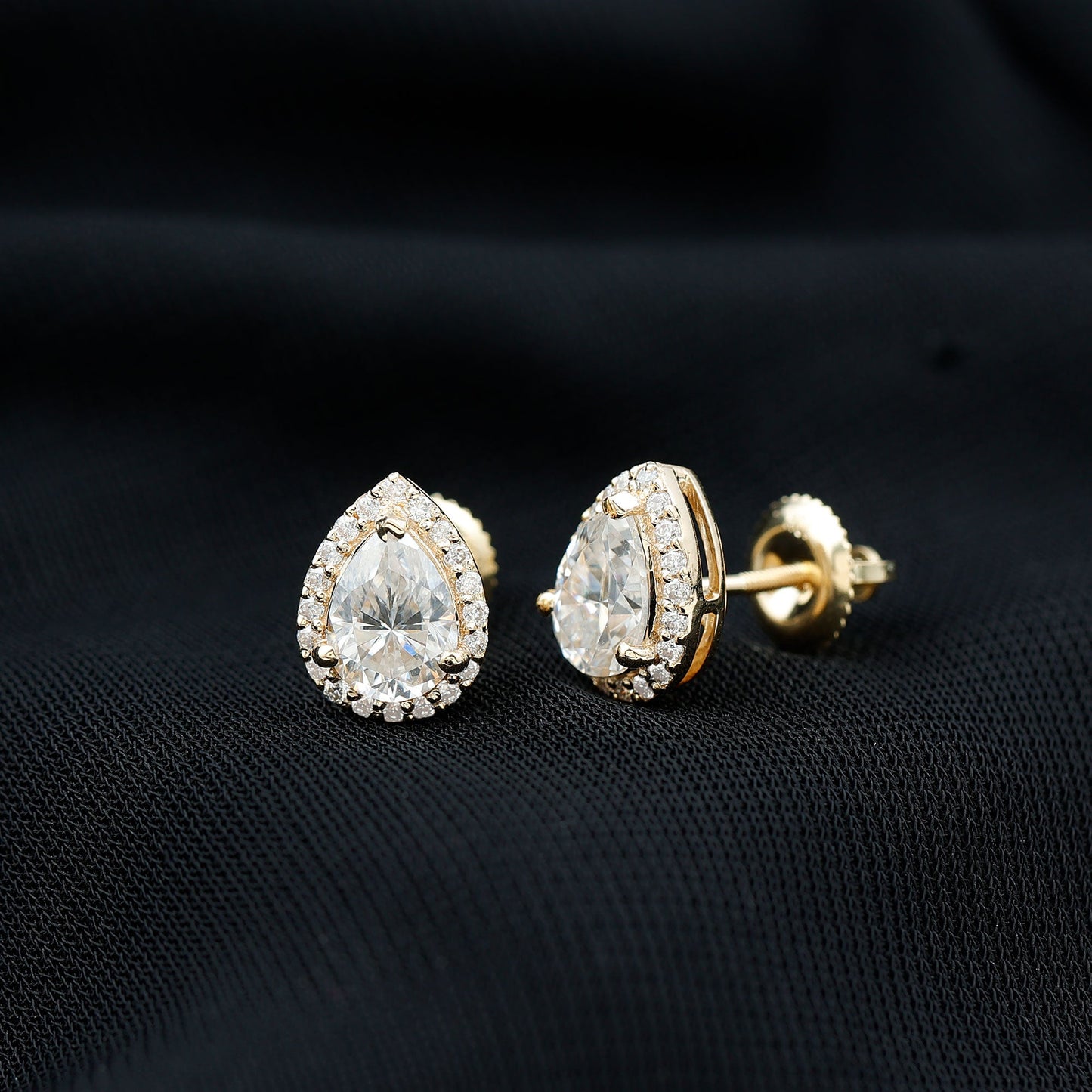 Certified 1.3 Carat Lab Grown Diamond Teardrop Stud Earrings