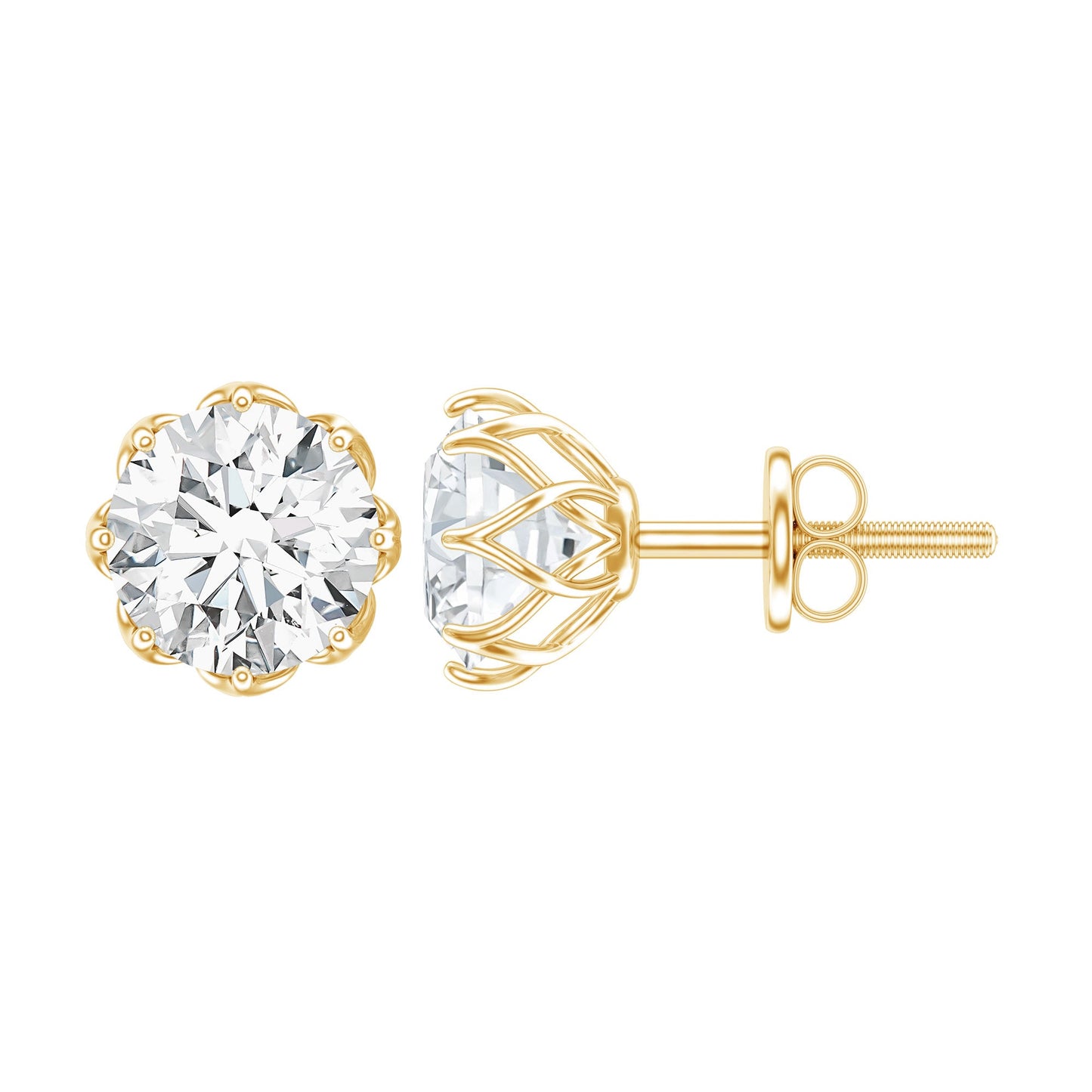 1.9 Carat Certified Lab Grown Diamond Solitaire Stud Earrings