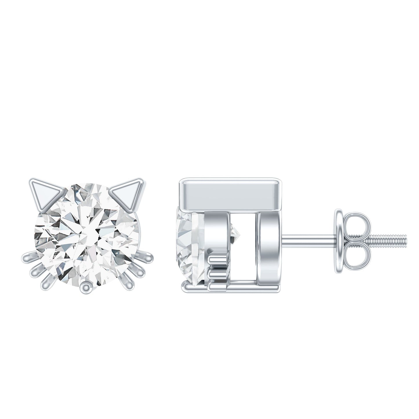 Certified Lab Grown Diamond Hello Kitty Earrings