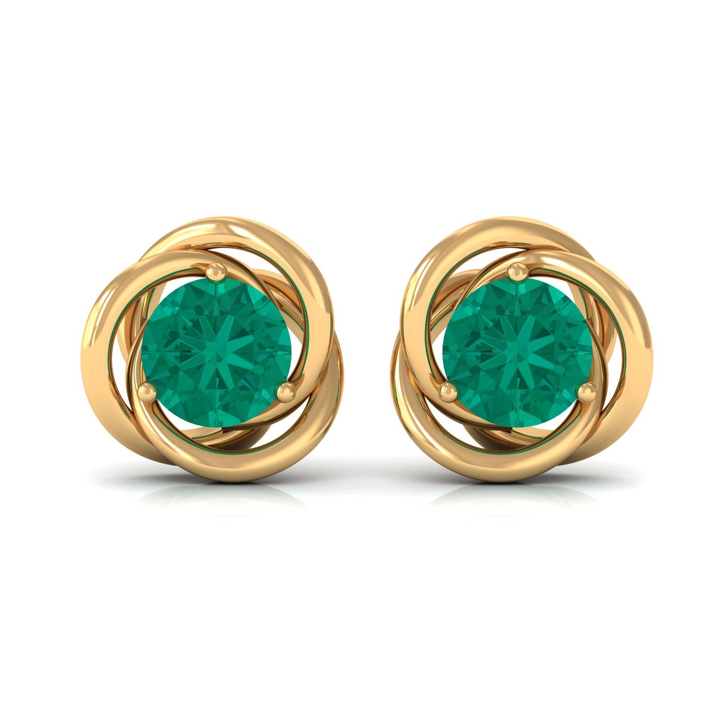 0.9 Carat Emerald Swirl Stud Earrings for Women