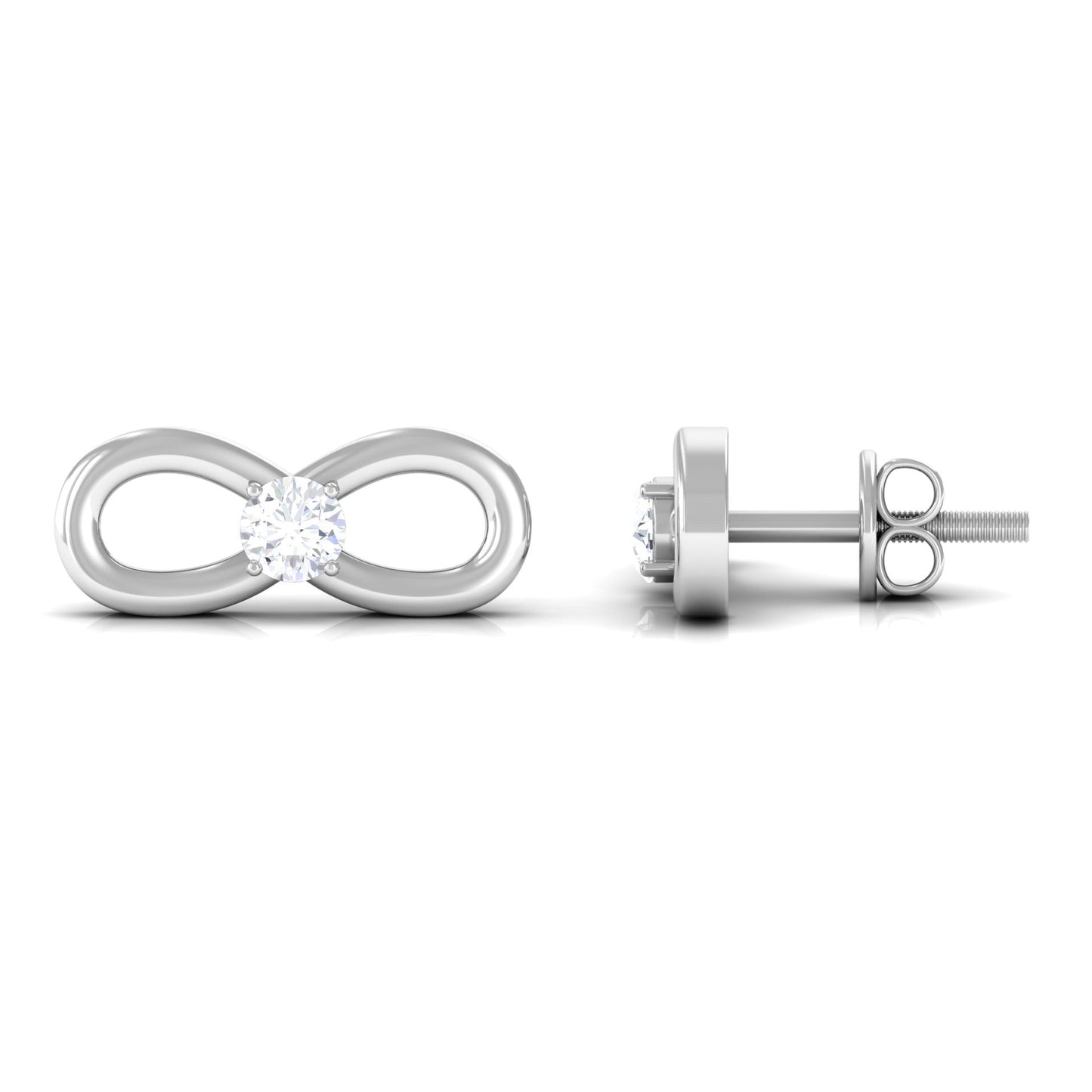 Infinity Stud Earrings for Women with Moissanite